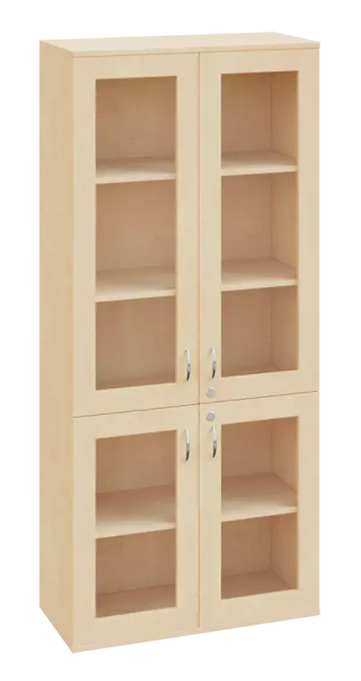 SPO 33 skříň 4-dveřová/ sklo lamino - bříza irská